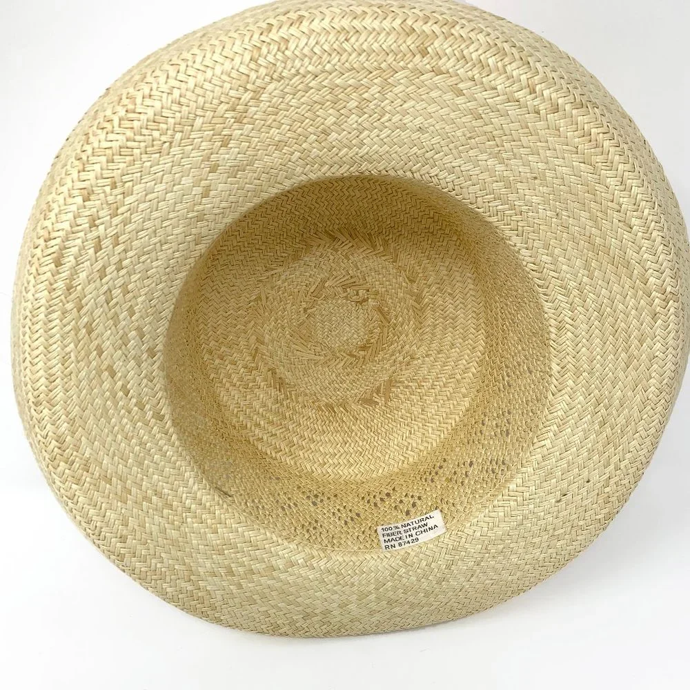 VINTAGE | 100% Natural Fiber Woven Straw Sun Hat | NWT - Picture 3 of 5